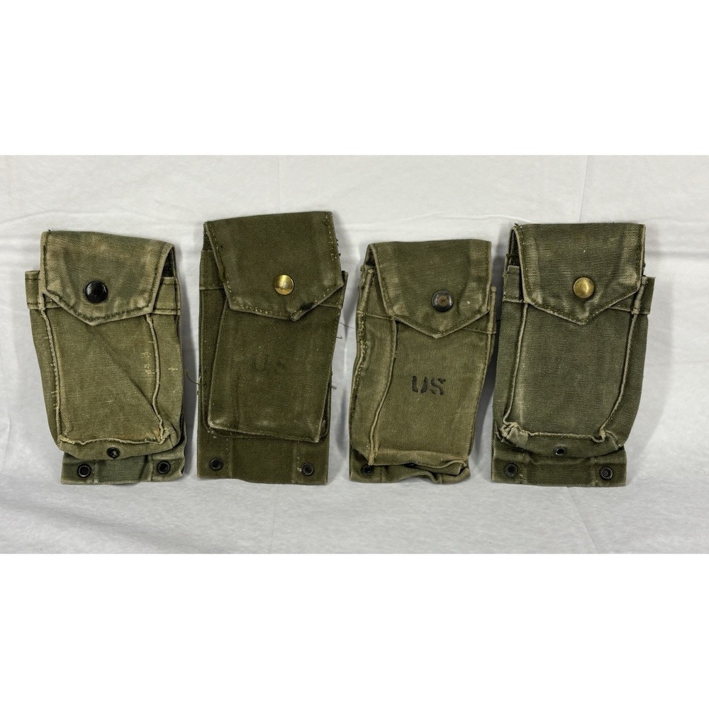 Vietnam M1961 US Military M14 Ammo Pocket Magazine Belt Pouch Olive Green Lot 4